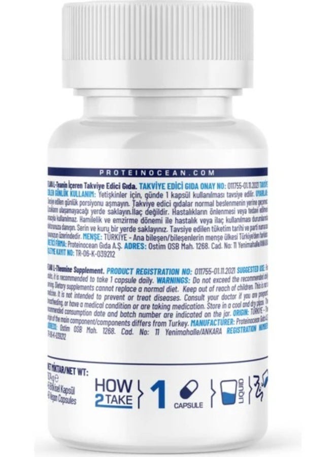 FlavaNaturals FLAVA L-Theanine 200mg Brain Function Support, Enhance Focus & Relaxation, 45 Capsules - Image 2